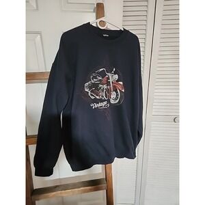 George Sweatshirt Mens‎ XL Black Vintage Classic Motorcyle Long Sleeve Graphic